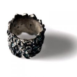 Χειροποίητο δαχτυλίδι Σεβαλιέ από ασήμι 925 με οξείδωση