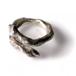 Χειροποίητο Δαχτυλίδι Φίδι από οξειδωμένο ασήμι