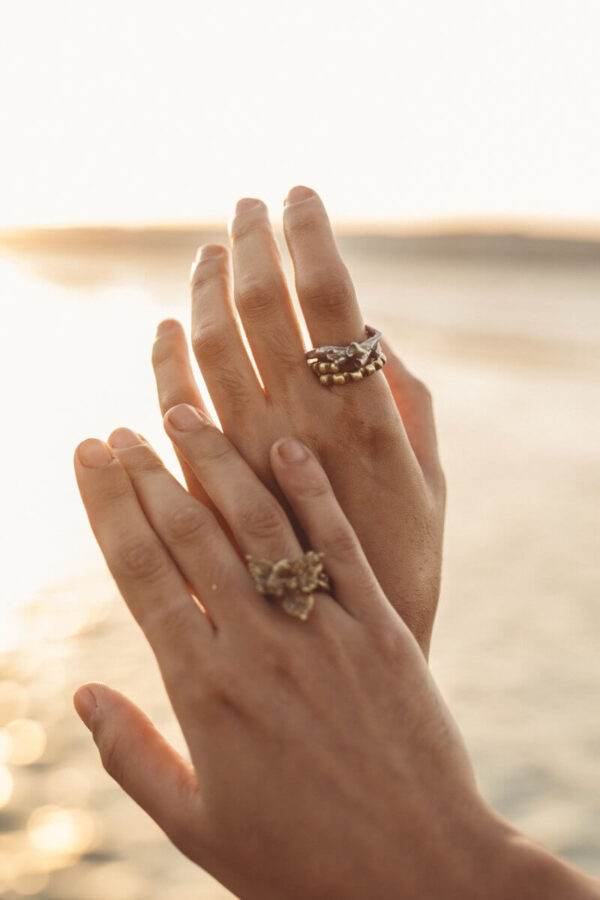 Χειροποίητο Ασημένιο Δαχτυλίδι Ανθοί | ΜΚ - Χειροποίητα Κοσμήματα