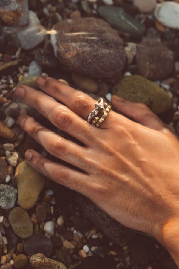 Χειροποίητο Ασημένιο Δαχτυλίδι Ανθοί | ΜΚ - Χειροποίητα Κοσμήματα